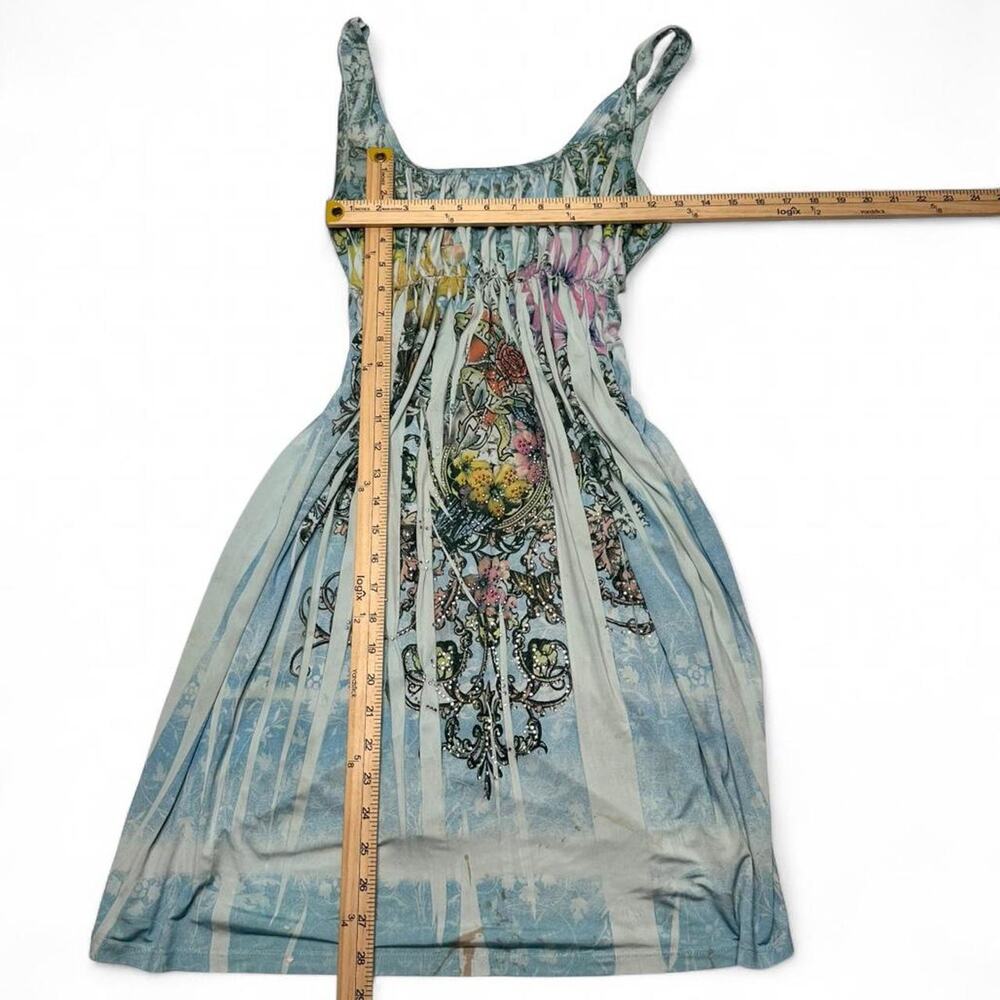FairyCore Ed Hardy Vibes Floral Mcbling Maxi Dress Size L Brand Is Press Apparel - Picture 4 of 7